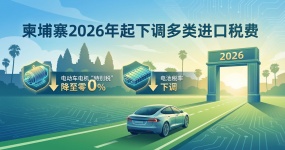 柬埔寨2026年起下调多类进口税费：电动车电机“特别税”降至零，电池税率下调